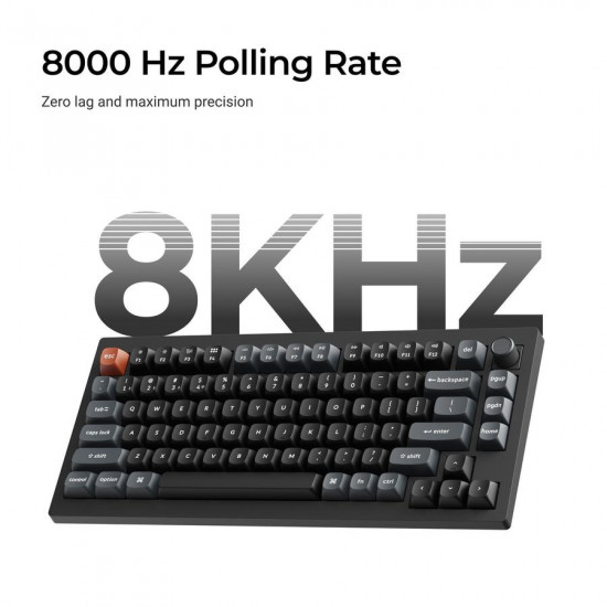 Keychron V1 Ultra (V1U-D3) QMK/VIA 8K Wireless Custom Mechanical Keyboard Brown Switch RGB 75% US