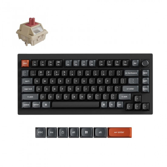 Keychron V1 Ultra (V1U-D1) QMK/VIA 8K Wireless Custom Mechanical Keyboard Red Switch RGB 75% US