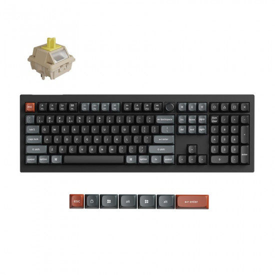 Keychron V6 Ultra (V6U-D4) QMK/VIA 8K Wireless Custom Mechanical Keyboard Banana Switch RGB 100% US