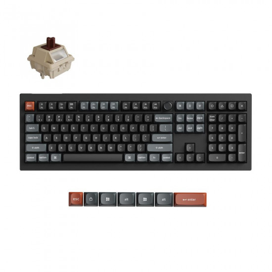 Keychron V6 Ultra (V6U-D3) QMK/VIA 8K Wireless Custom Mechanical Keyboard Brown Switch RGB 100% US