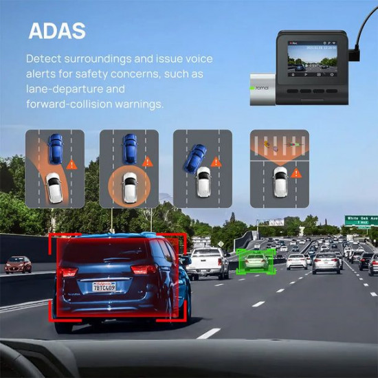 70mai Dash Cam Pro Plus+ A500S w. Screen, 1944P 140FOV 500mAh Car Camera