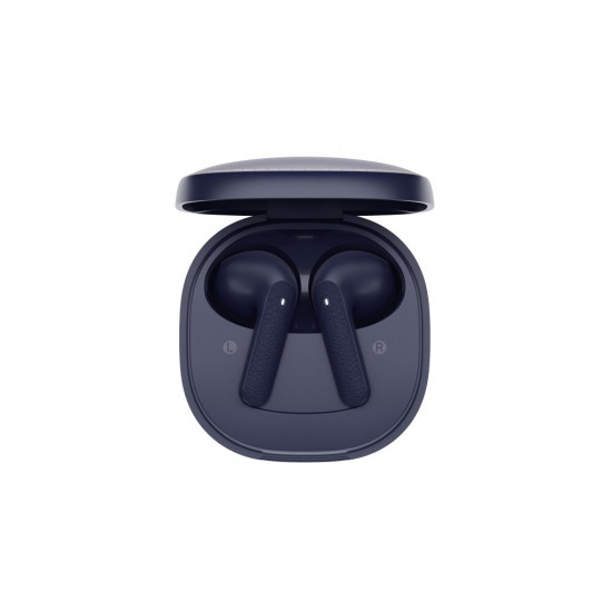 QCY Air Blue Semi-Ear TWS Earbuds, quad Mic ENC multi-point connection, leather grain case