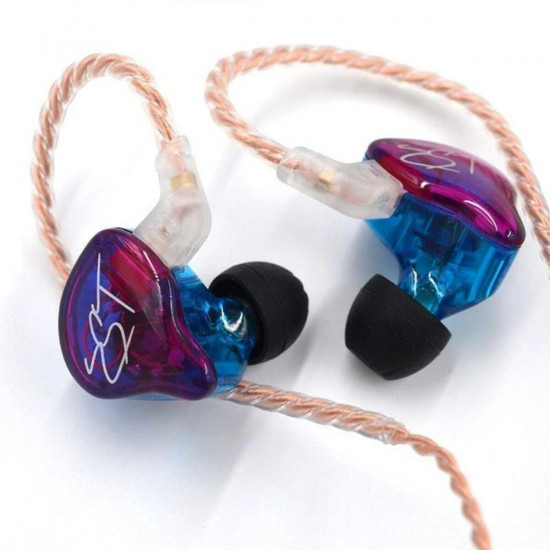 KZ ZST Purple No Mic - IEM 3,5 In Ear Monitor Earphones, Dynamic Hybrid Dual Driver 1BA+1DD