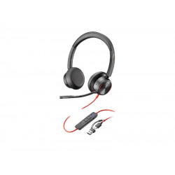 Poly Blackwire 8225 Stereo Microsoft Teams Certified USB-C Headset +USB- C/A Adapter (8X225AA) 8X225AA
