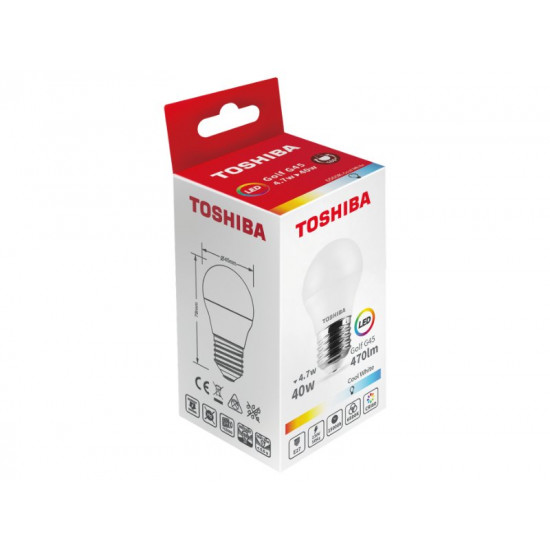 TOSHIBA LED G45 E27 4.7W 6500K DELS-GFC44P727AE21