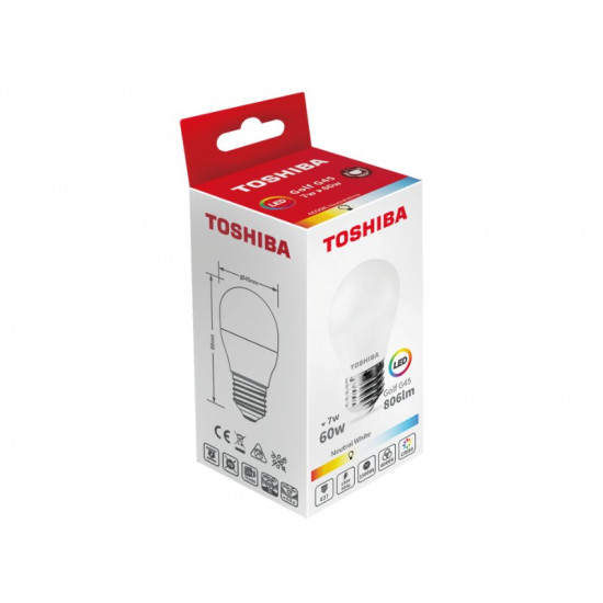 TOSHIBA LED G45 E27 7W 4000K DELS-GF4400727AE21