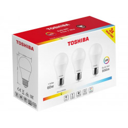 TOSHIBA LED 3PACK A60 E27 8.5W 3000K DELS-BL348P5B0AE23