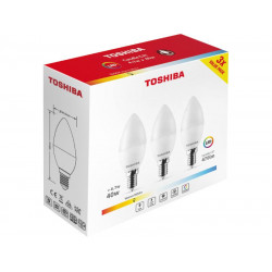 TOSHIBA LED 3PACK C37 E14 4.7W 3000K DELS-CD344P714AE23
