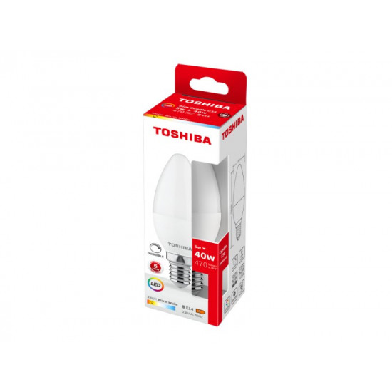 TOSHIBA LED C35 E14 5W 3000K DIMMABLE DELS-CD3400514DE51