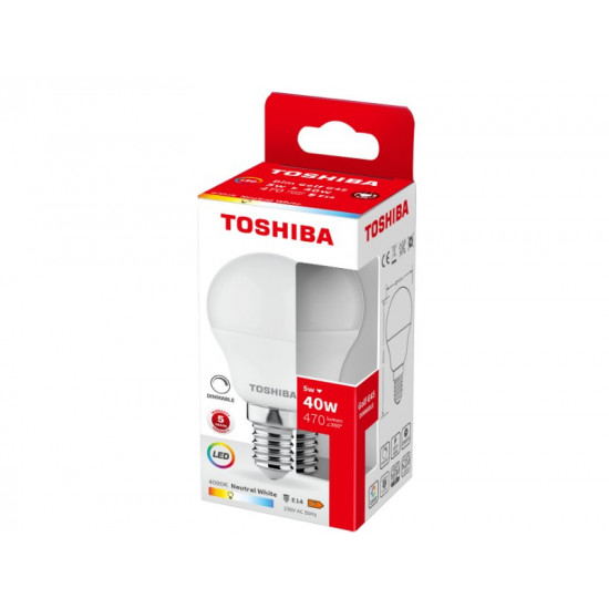 TOSHIBA LED G45 E14 5W 4000K DIMMABLE DELS-GF4400514DE51