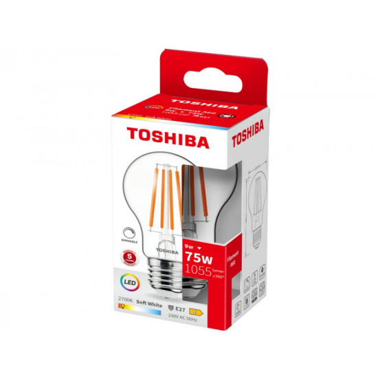 TOSHIBA LED FILAMENT A60 E27 9W 2700K DIMMABLE DELS-FBW400927DE11