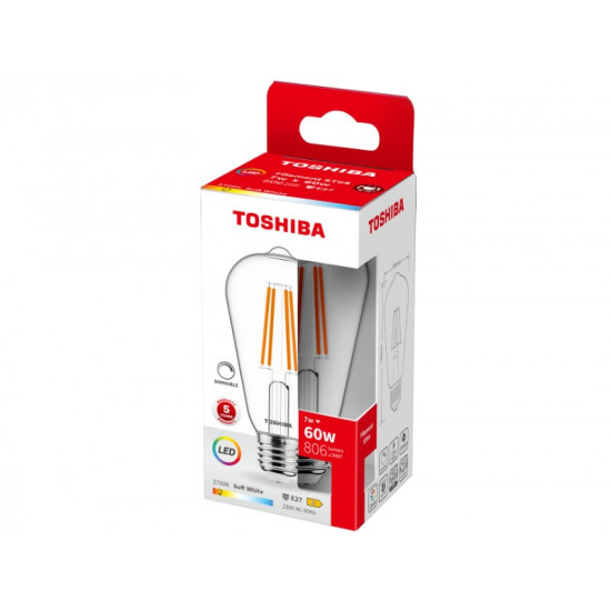 TOSHIBA LED FILAMENT ST64 E27 7W 2700K DIMMABLE DELS-STW400767DE11