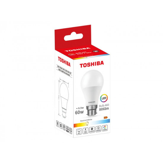 TOSHIBA LED A60 B22 8.5W 4000K DELS-BL448P522AE21