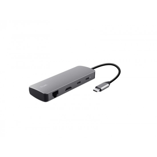 Trust adapter USB-C DALYX 8-IN-1 / 2 C - 2 USB - 1 HDMI - 1 Ether. 1 Reader 25672 25672