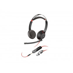 Poly Blackwire 5220 Stereo USB-C Headset +3.5mm Plug +USB-C/A Adapter (8X231AA) 8X231AA