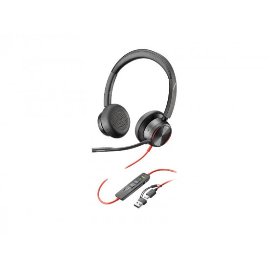 Poly Headset Blackwire 8225 Stereo USB-C +USB-C/A Adapter (8X223AA) 8X223AA