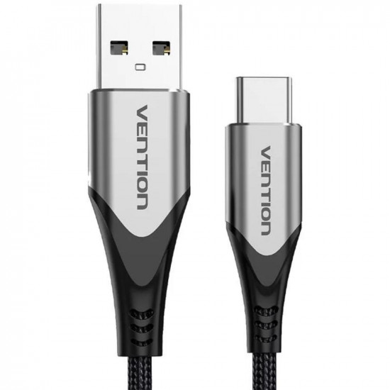 VENTION Cotton Braided USB 2.0 A Male to C Male 3A Cable 3M Gray Aluminum Alloy Type (CODHI) (VENCODHI)