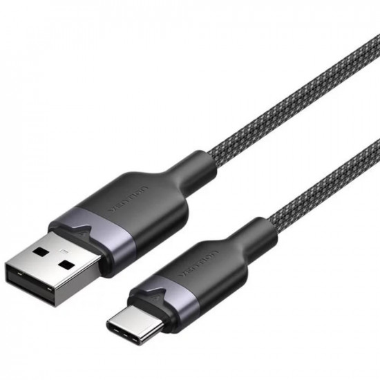 VENTION USB 2.0 A Male to C Male 6A Cable 2M Black Aluminum Alloy Type (CTOBH) (VENCTOBH)