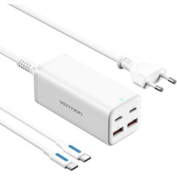 VENTION 4-Port USB (C + C + A + A) GaN Charger (100W/100W/18W/18W) EU-Plug White (FBSWG-EU) (VENFBSWG-EU)