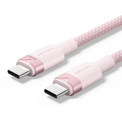 VENTION USB 2.0 C Male to C Male 5A Cable 1M Pink Flexible PVC Type (TRWPF) (VENTRWPF)
