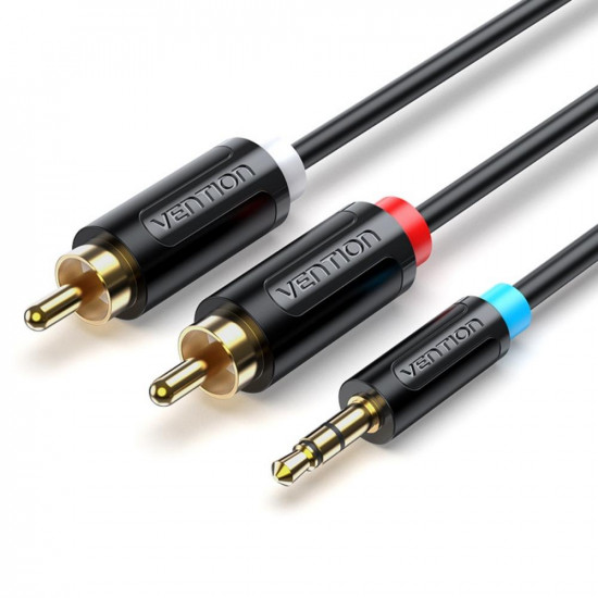 VENTION 3.5mm Male to 2RCA Male Cable 2M Black (BCLBH) (VENBCLBH)