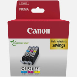 Canon Μελάνι Inkjet CLI-521 CMY Multipack (2934B015) (CANCLI-521MP)