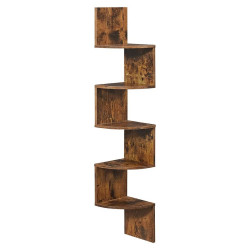 Vasagle Γωνιακή Βιβλιοθήκη 5 Επιπέδων Rustic Brown (LBC72BX) (VASLBC72BX)