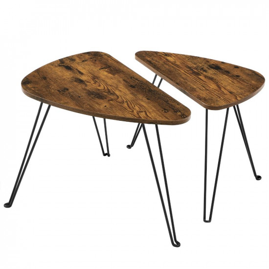 Vasagle Σετ Μεταλλικά Βοηθητικά Τραπέζια Nesting 60 x 38 x 47.5 cm 2 τμχ (LNT012B01) (VASLNT012B01)