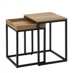 Vasagle Σετ Μεταλλικά Βοηθητικά Τραπέζια Nesting 40 x 45 x 55 cm 2 τμχ  (LNT02N) (VASLNT02N)