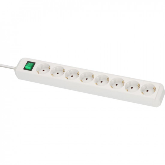 Brennenstuhl Eco-Line Πολύπριζο Ασφαλείας 8 Θέσεων με Διακόπτη και Καλώδιο 3m/ H05VV-F/ 3G1,5 White (1159320018) (BNN1159320018)