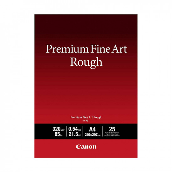 Canon FA-RG1 Photo Paper Premium Fine Art Rough A4 (21x30) 320gr/m² for Printers Inkjet 25 Sheets (4562C001) (CANFA-RG1A4)