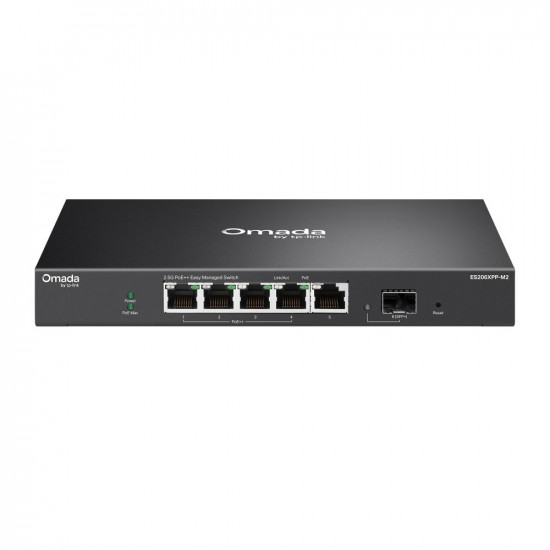 TP-Link Omada 5-Port 2.5G BASE-T and 1-Port 10GE SFP+ Easy Managed Switch with 4-Port PoE++ (ES206XPP-M2) (TPES206XPP-M2)