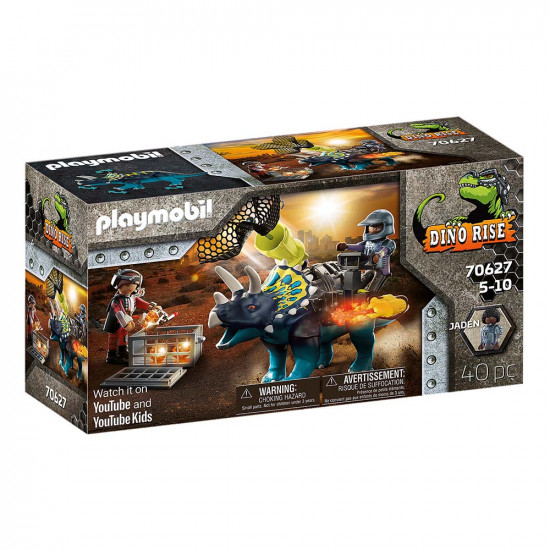 Playmobil Τρικεράτωψ Με Πανοπλία-Κανόνι Και Μαχητές (70627) (PLY70627)