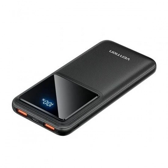 VENTION 10000mAh Power Bank (Micro-USB + USB-C + USB-A + USB-A) 22.5W Black LED Display Type (FHKB0) (VENFHKB0)