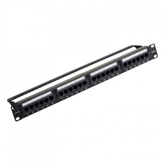 VENTION 24-Port Cat6 Unshielded Patch Panel Black (KGCB0) (VENKGCB0)