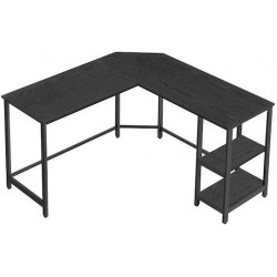 Vasagle Γωνιακό Mεταλλικό γραφείο 138 x 138 x 75 cm Χρώματος Μαύρο με υφή Ξύλου (LWD072B56) (VASLWD072B56)