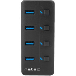 NATEC Mantis 2 4-Port USB 3.0 Hub with On/Off Switches & AC Adapter (NHU-1557) (NTCNHU-1557)