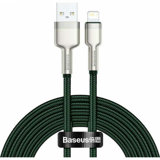 Baseus USB Cable For Lightning Cafule, 2.4a, 2m Green (CALJK-B06) (BASCALJK-B06)