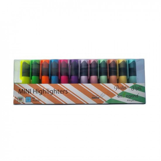 Enlegend Σετ mini Μαρκαδόροι Υπογράμμισης 12 ΧΡ Pastel & Neon (ENL-6006-12D) (ENL600612D)