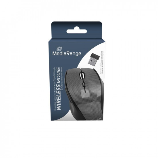 Media Range Optical Mouse Highline Series (Carbon look/Black, Wireless) (MROS207)