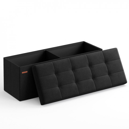 Songmics Αναδιπλούμενος πάγκος αποθήκευσης  - 110 x 38 x 38 - Μαύρο  (LSF077B01V2) (SNGLSF077B01V2)