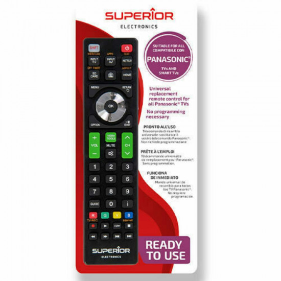 Superior Τηλεχειριστήριο Αντικατάστασης για Panasonic Smart Black - Plug & Play (SUPTRB011) (SPRSUPTRB011)