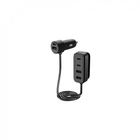 ttec SmartCharger 6in1 PD 90W Car Fast Charger 3 USB-C + 3 USB-A Black (2CKP06S) (TTEC2CKP06S)