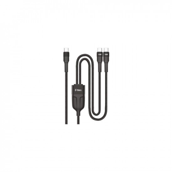 ttec AlumiCable Duo USB-C – 2 USB-C 100W Fast Charge Cable150cm (2DK55S) (TTEC2DK55S)
