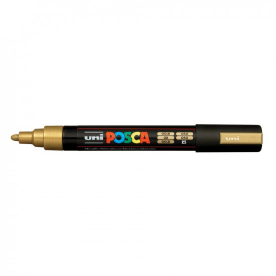 Uni-Ball Μαρκαδοροι Posca Pc-5M Medium Gold (PC5MMGLD) (UNIPC5MMGLD)