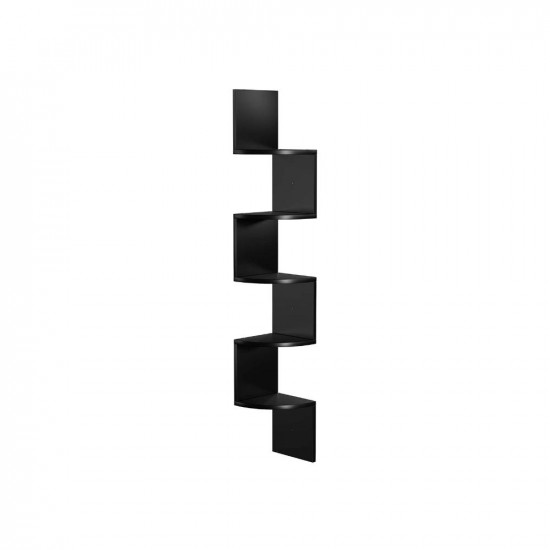 Γωνιακή Ξύλινη Ραφιέρα με 5 Ράφια 20 x 20 x 127.5 cm Vasagle Black (LBC072B01) (VASLBC072B01)