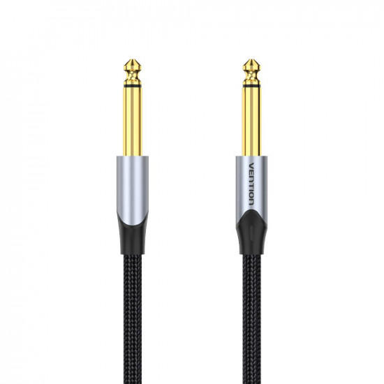 VENTION Cotton Braided 6.5mm Male to Male Audio Cable 2M Gray Aluminum Alloy Type (BASHH) (VENBASHH)