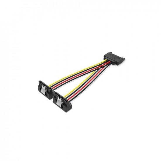 VENTION SATA 15-Pin Male to 2*15-Pin 90° Female Power Splitter 0.15M Black (KDBBB) (VENKDBBB)