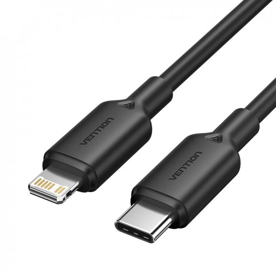 VENTION Type-C Male to Lightning Male 3A Cable 1M Black PVC Type (LAKBF) (VENLAKBF)