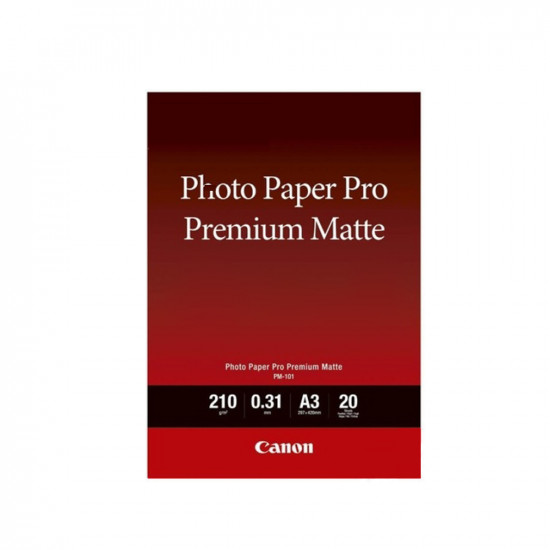 Canon Φωτογραφικό Χαρτί Premium Matte A3 210g/m² 20 φύλλα (8657B006) (CAN-PM101A3)